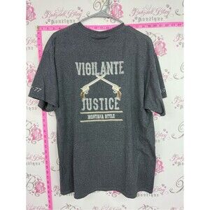 Montana tshirt Vigilante Justice Montana Style Graphic T-Shirt - Charcoal
